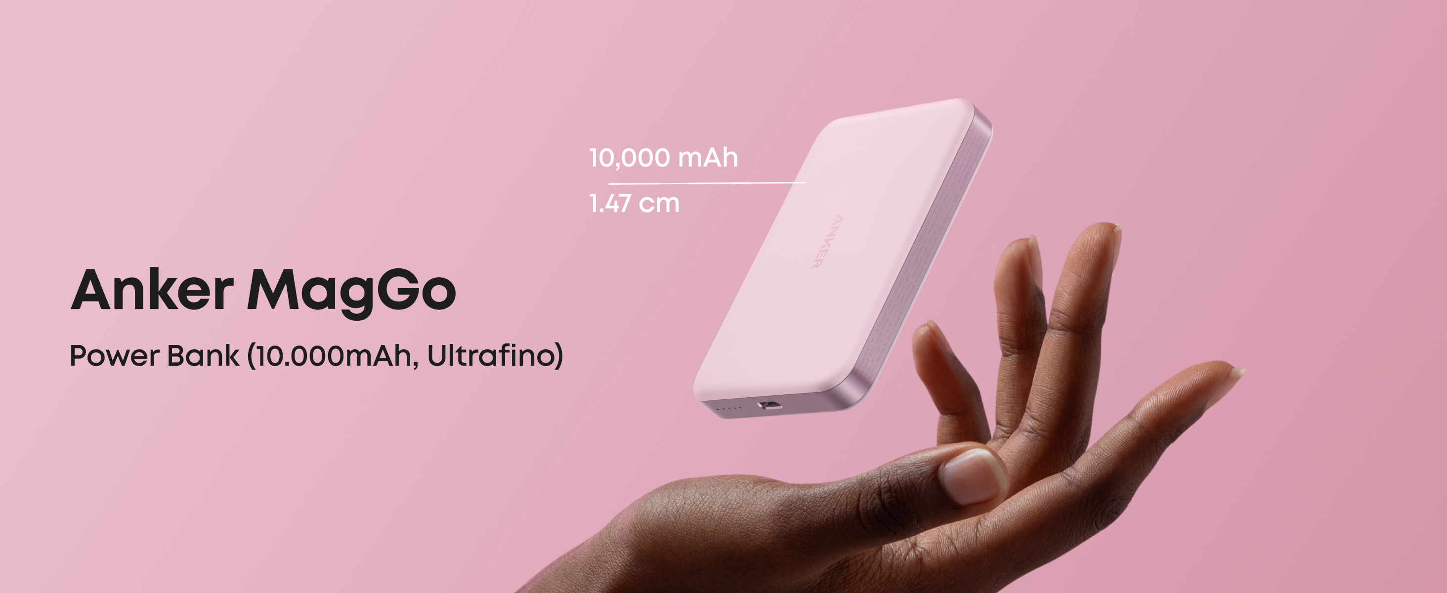 Anker MagGo Power Bank,Carregador Portátil Ultra Fino por Indução
